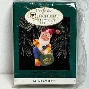 Hallmark 1996 Rudolph's Helper Miniature Ornament Elf Reindeer Treats Vintage